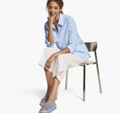 Crinkle Button-Front Shirt