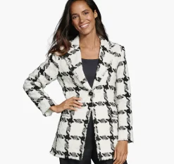 Large Houndstooth Tweed Blazer