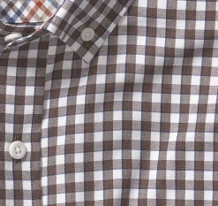 Long-Sleeve Twill Checked Shirt