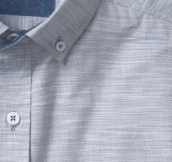 Long-Sleeve Twill Checked Shirt