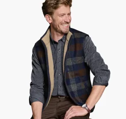 Plaid Sherpa-Lined Vest