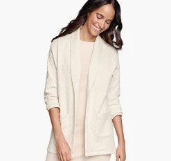 Quilted Shawl-Collar Cardigan
