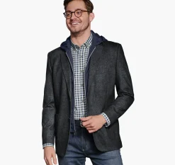 Removable Hooded/Bib Knit Blazer