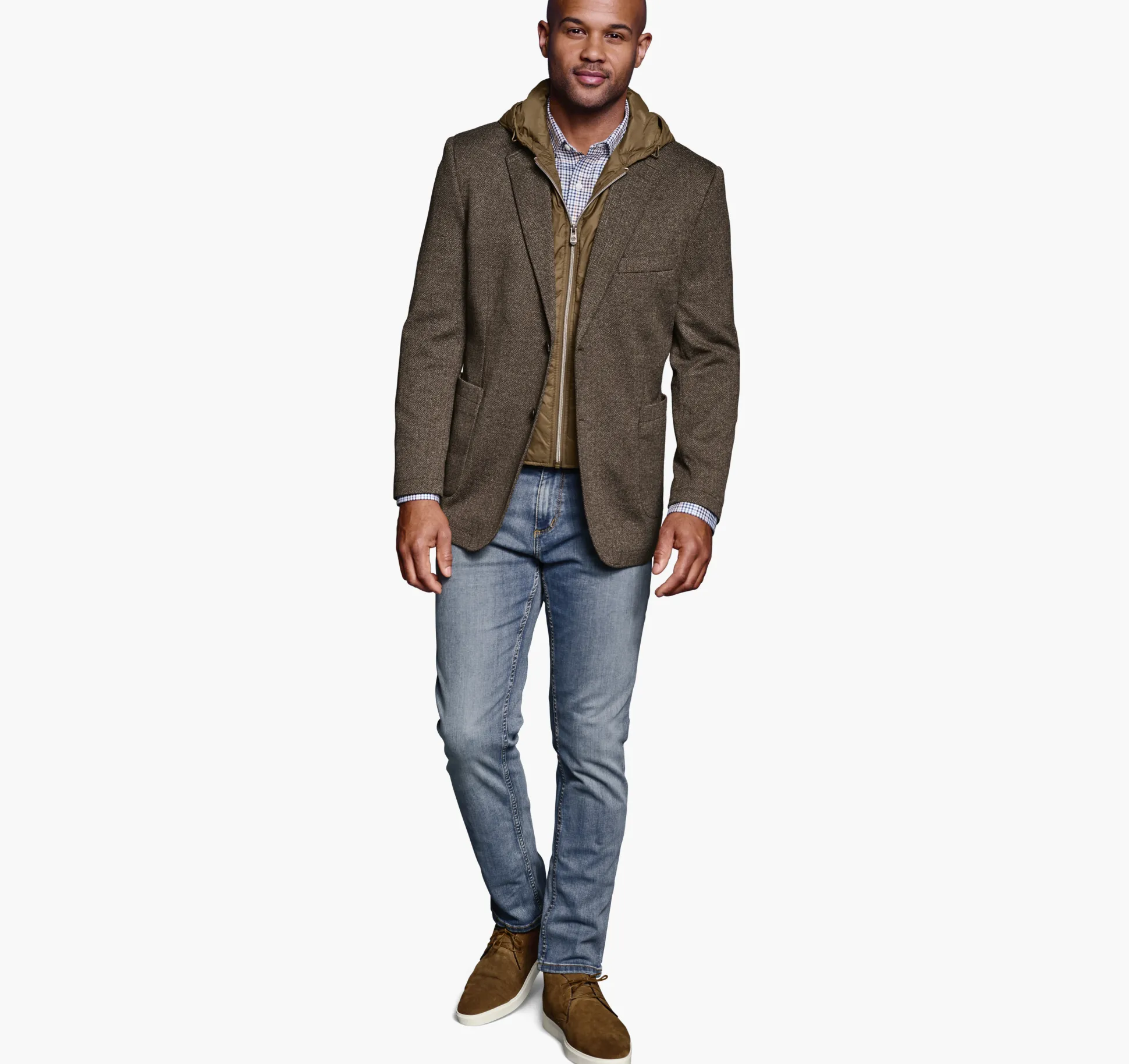 Removable Hooded/Bib Knit Blazer