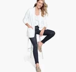 Ruched-Sleeve Knit Blazer