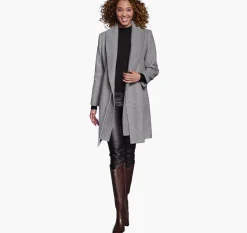Wool-Blend Coat with Removable Knit Collar